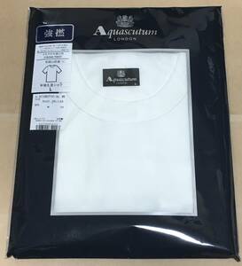 Aquascutum　半袖 丸首シャツ 日本製 和歌山肌着　強撚　綿100％　L　アクアスキュータム