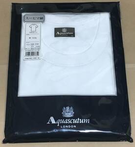 Aquascutum　半袖 丸首シャツ 日本製 スーピマ綿100％　LL　アクアスキュータム