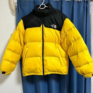 The North Face ダウンジャケット ヌプシ 黄色 刺繍ロゴ USサイズ 