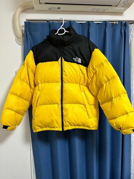 The North Face ダウンジャケット ヌプシ 黄色 刺繍ロゴ USサイズ 