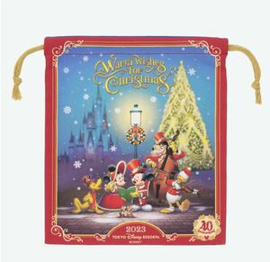 11/7発売 ディズニー クリスマス 2023 ミッキー ミニー クリスマスツリー　きんちゃく　巾着