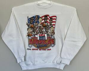 ★レア！1992 USA AMERICA'S teamトレーナー MADE IN USA NBAドリームチーム （エアジョーダン、マジック・ジョンソン、ラリー・バード）XL