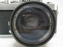 ▲KONICA コニカ AUTOREFLEX T3 シルバーボディ レンズ HEXANON AR 50mm F1.4 一眼レフカメラ フィルムカメラ 昭和レトロ 現状▲60_画像3