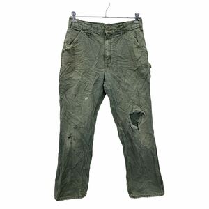 2311-223 Carhartt ワーク・ペインターパンツ W33 カーハート カーキグリーン 古着卸 アメリカ仕入