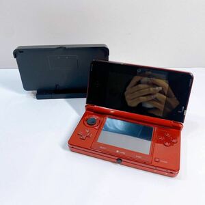 361☆中古☆ Nintendo 3DS フレアレッド CTR-001 タッチペン付き スタンド付き 任天堂 ニンテンドー 初期化済み 動作確認済み 現状品