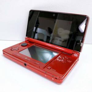 32【中古】Nintendo 3DS 本体 CTR-001 フレアレッド ニンテンドー 3DS タッチペンなし 任天堂 動作確認 初期化済み 現状品