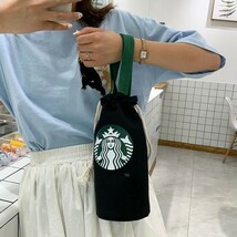 スタバ　ミニバッグ ベア 黒 巾着袋 　タンブラー ロースタリー 水筒 ペットボトル カバー ホルダー スタバトートバッグ　海外限定_画像7