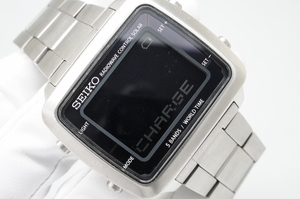 K71●SEIKO セイコー S760-0AB0 電波ソーラー デジタル スクエア メンズ腕時計 シルバー お洒落 クォーツ