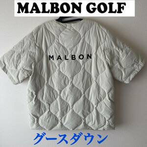 XL 新品定価約６万円/マルボンゴルフ /MALBON GOLF/定番人気/半袖ダウンジャケット/ゴルフジャケット/ベスト/アウター/グースダウン/オフ白