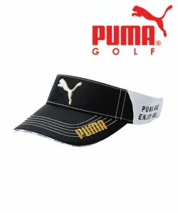 新品-プーマ(PUMA ゴルフ サンバイザー ツアーラウンド バイザー メンズ　ゴルフ　帽子-キャップ　カッコイイ　黒　ブラック　オシャレ-