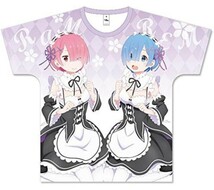 Re:ゼロから始める異世界生活 レム&ラム フルグラフィックtシャツ ホビーストック アニメ tシャツ Lsize 2枚セット_画像4