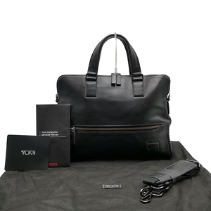 送料無料 美品 トゥミ TUMI ビジネスバッグ 鞄 63016D ハリソン テイラーポートフォリオ 2WAY レザー 黒 メンズ