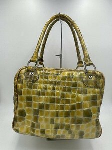 COCCO FIOREkokofi ole handbag tote bag vinyl made yellow box attaching *b1007