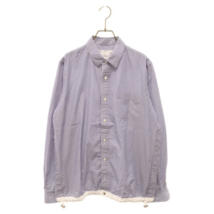 Sacai サカイ Cotton Shirt ドローコード付きストライプコットンシャツ ホワイト/ネイビー SCM-049-901