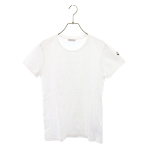 MONCLER モンクレール Ladies Logo Patch Cotton T-shirt ロゴパッチ半袖Tシャツ カットソー ホワイト レディース F10938C73200 V8058