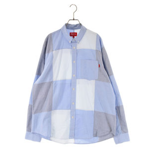 SUPREME シュプリーム 20AW Patchwork Oxford Shirt パッチワーク オックスフォード 長袖シャツ ブルー