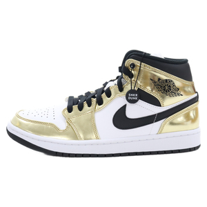 NIKE ナイキ AIR JORDAN 1 MID SE METALLIC GOLDエアジョーダン ミッド メタリックゴールド スニーカー ゴールド US10/27cm DC1419‐700