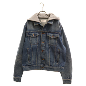 CELINE セリーヌ 22AW by Hedi Slimane TRUCKER DENIM JACKET 2Q472930F フードロゴプリント デニムジャケット インディゴ