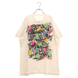 VINTAGE ヴィンテージ 90s Roling Stones ローリングストーンズ クルーネックプリント半袖Tシャツ ブラック カットソー