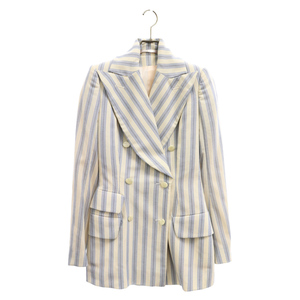  Vivienne Westwood 96AW stripe tailored jacket pi-k tiger peru jacket archive white / blue 