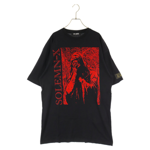 RAF SIMONS ラフシモンズ 22SS OVERSIZED T-SHIRT SOLEMN-X 半袖 カットソーTシャツ ブラック 221-M130-19001