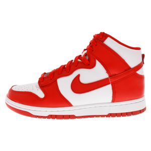 ナイキ DUNK HI RETRO CHAMPIONSHIP WHITE AND RED ダンク ハイ チャンピオンシップ ハイカットスニーカー DD1399-106 US8/26.0cm レッド