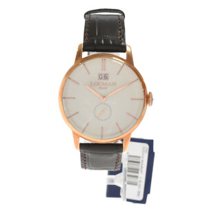 LOCMAN ロックマン 1960 BIG DATE 0252V10 白文字盤 クウォーツ レザーブレス ホワイト/ブラウン 腕時計　