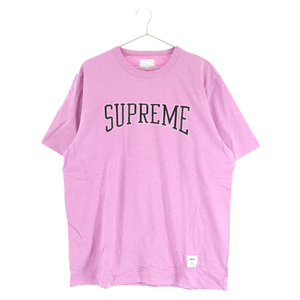 SUPREME シュプリーム 17AW Dotted Arc Top ドットアーチロゴプリントクルーネック半袖Tシャツ パープル