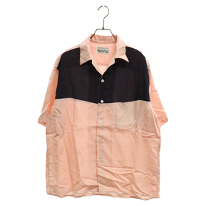 WACKO MARIA ワコマリア TWO-TONE 50'S SHIRT TYPE-1 ツートーン フィフティーズ半袖シャツ アロハシャツ ピンク/ブラック