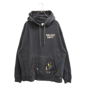 GALLERY DEPT. ギャラリーデプト Logo Paint Hoodie ロゴペイント加工プルオーバーパーカー フーディー ネイビー