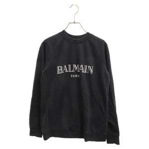 BALMAIN バルマン Logo Crewneck Sweat ロゴクルーネック スウェットトレーナー ブラック レディース 146908