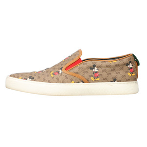 GUCCI グッチ×Disney GG Supreme Slip-On Mickey Mouse ディズニー GGスプリーム スリッポン ローカットスニーカー ブラウン 603689