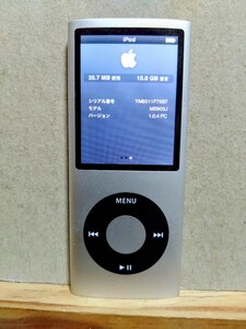 【バッテリー交換済】iPod nano 第4世代 16GB MB903J シルバー 銀 A1285 16G