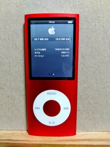 【バッテリー交換済】iPod nano 第4世代 16GB RED 赤 レッド MB917J A1285 16G 刻印無し