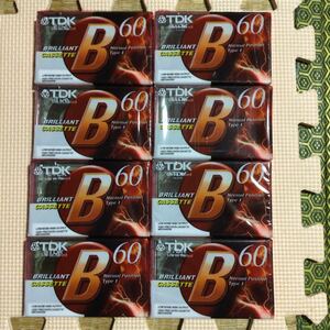 TDK B 60 brilliant cassette 【英語表記】ノーマルポジション　カセットテープ8本【未開封新品】●