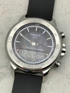 YY43 1円～ 動作品※説明必読 ティソ TISSOT T-タッチ クラシック T083420A クオーツ デジアナ 腕時計 ステンレス メンズ ラバーベルト