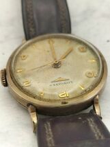 YY59 1円～ 不動品 ロンジン LONGINES 手巻き シルバー文字盤 腕時計 10K GOLD FILLED メンズ/ボーイズサイズ 社外革ベルト_画像3