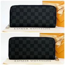 【超美品】ルイヴィトン LOUIS VUITTON ダミエグラフィット ジッピーウォレット・ヴェルティカル N63095 ラウンドファスナー 送料無料_画像2