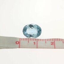 1円スタート 大粒 天然アクアマリン ルース 3.091ct ベリル カボション オーバルカット 天然石 宝石 裸石 ジュエリー 中宝ソーティング_画像6