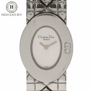 1円スタート Christian Dior クリスチャンディオール レディース 腕時計 D90-100 レディディオール クォーツ シルバー オーバル 動作未確認