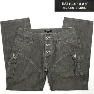 Переоборудовано ★ Burberry Black Label ★ W33 Place 79 Cargo Bants Мужской серый Bally Black Label Проверка Sanyo Shokai Flance Pan Szp131