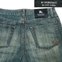 廃番ホース刺繍★BURBERRY BLACK LABEL★W30位73ユーズド加工ジーンズメンズバーバリーブラックレーベル三陽商会正規デニムジーパン SZP104_画像1