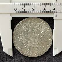 オーストリア　マリアテレジア銀貨　1780年　コイン　直径約40mm 重さ約28.08g 厚み約2.3mm KM#T1_画像3