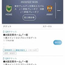 東京ヴェルディ vs 清水エスパルス J1昇格プレーオフ決勝ペアチケット_画像1