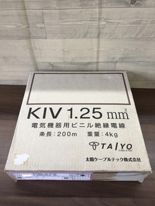 016■未使用品■太陽ケーブルテック　TAIYO 電気機用ビニル絶縁電線 1.25?　黒　200m　長期保管品