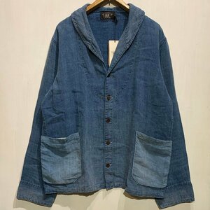 RRL SHAWL COLLAR INDIGO LINEN JACKET.(NEW) / ダブルアールエル リネン インディゴ カバーオール 新品 L 送料無料