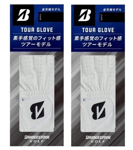 ブリヂストンゴルフ グローブ GLG12 TOUR GRIP 全天候 2枚セット ホワイト 23cm