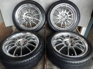 WORK ワーク 戦 XSA 17x7JJ(+45)PCD100-4穴 205/45ZR17 シルバー系 カローラ フィールダー/60(30)【5-32031】宅配不可(福通営業所止)