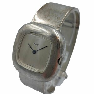 オブレイ スクエア ソリッドシルバー ブレスウォッチ バングル型腕時計 ※要電池交換