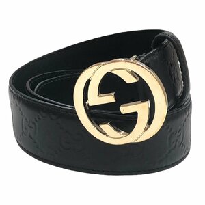 GUCCI グッチ インターロッキング G ベルト GGスプリーム 黒 370543